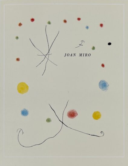 Joan Miró Drypoint, Inside Cover for Sans le Soleil, Malgré les Autres Astres, il Ferait Nuit (Without the Sun, Despite the Other Stars, it Would be Night), 1965