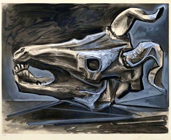 Pablo Picasso Etching, Crâne de Chèvre Sur la Table (Goat’s Skull on the Table), 1953