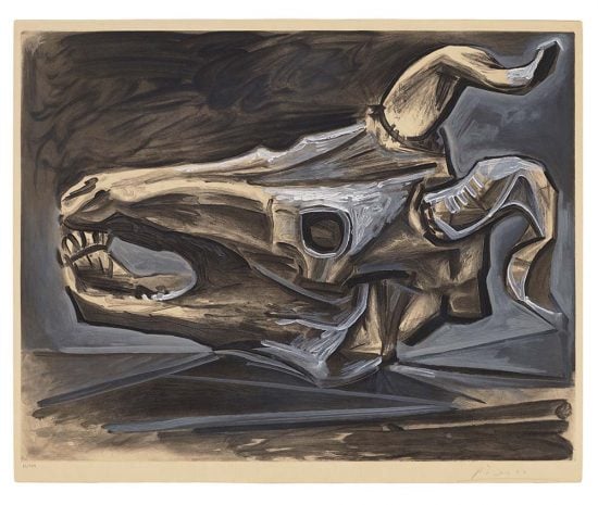 Pablo Picasso Etching, Crâne de Chèvre Sur la Table (Goat’s Skull on the Table), 1953