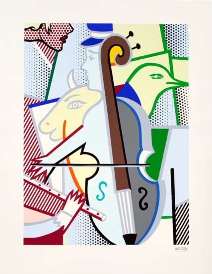 Roy Lichtenstein Screen Print, Cubist Cello, 1997