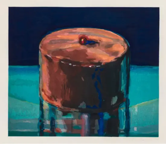 Wayne Thiebaud Woodcut, Dark Cake, 1983