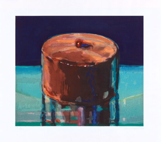 Wayne Thiebaud Woodcut, Dark Cake, 1983