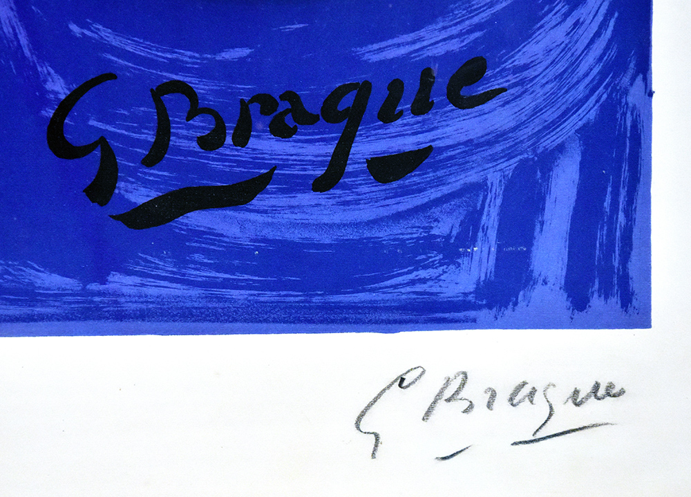 Georges Braque signature, Deux Oiseaux (Richesse de la France), 1961