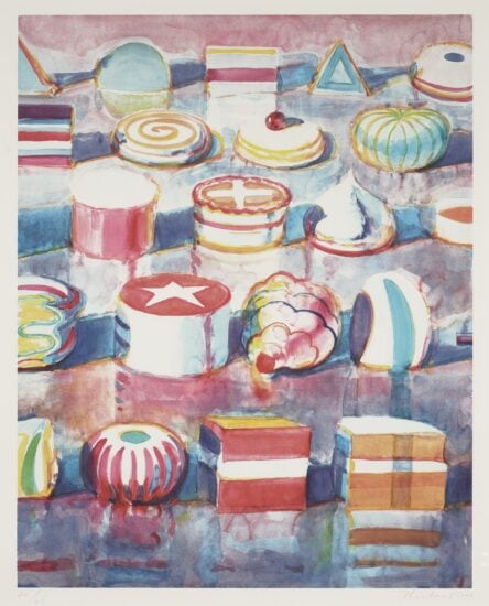 Wayne Thiebaud Lithograph, Display Rows, 1990