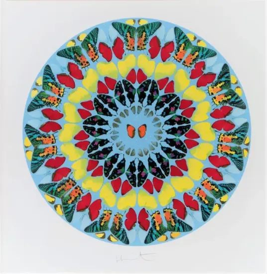 Damien Hirst Screen Print, Dixit Insipiens (diamond dust), 2009