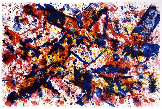 Sam Francis Lithograph, Doubled Cross, 1973