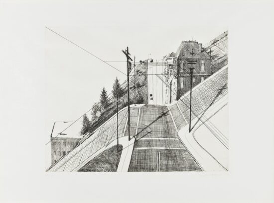 Wayne Thiebaud Etching, Down Mariposa, from Recent Etchings II, 1979