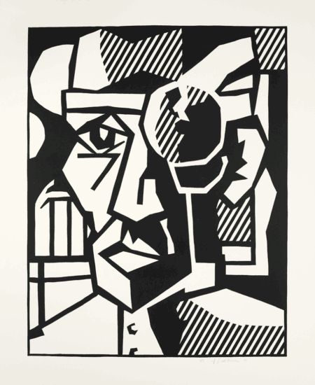 Roy Lichtenstein Woodcut, Dr. Waldmann (Black State), 1981