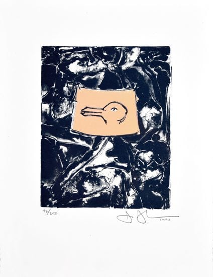 Jasper Johns Lithograph, Duck, 1990