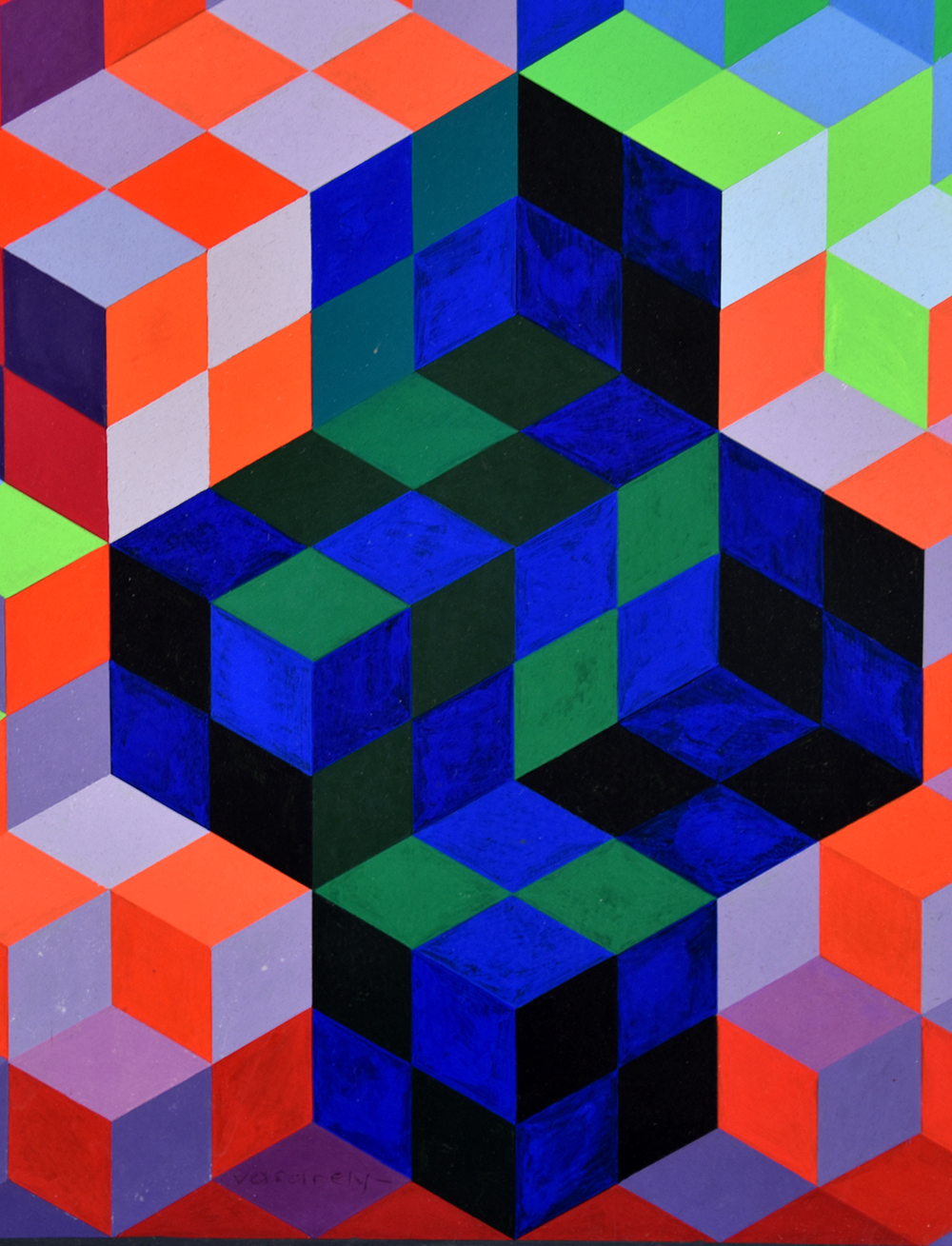 Victor Vasarely, Duo-2, 1967, Painting (S)
