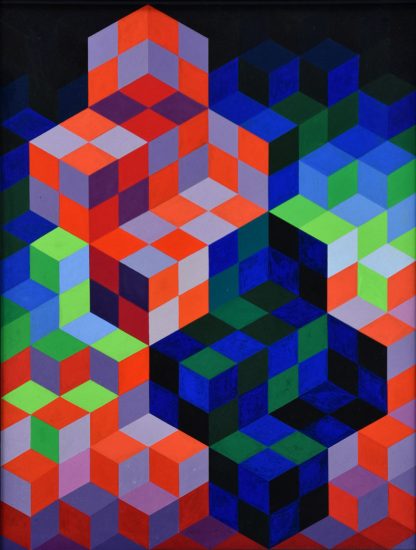 Victor Vasarely Painting, Duo-2, 1967