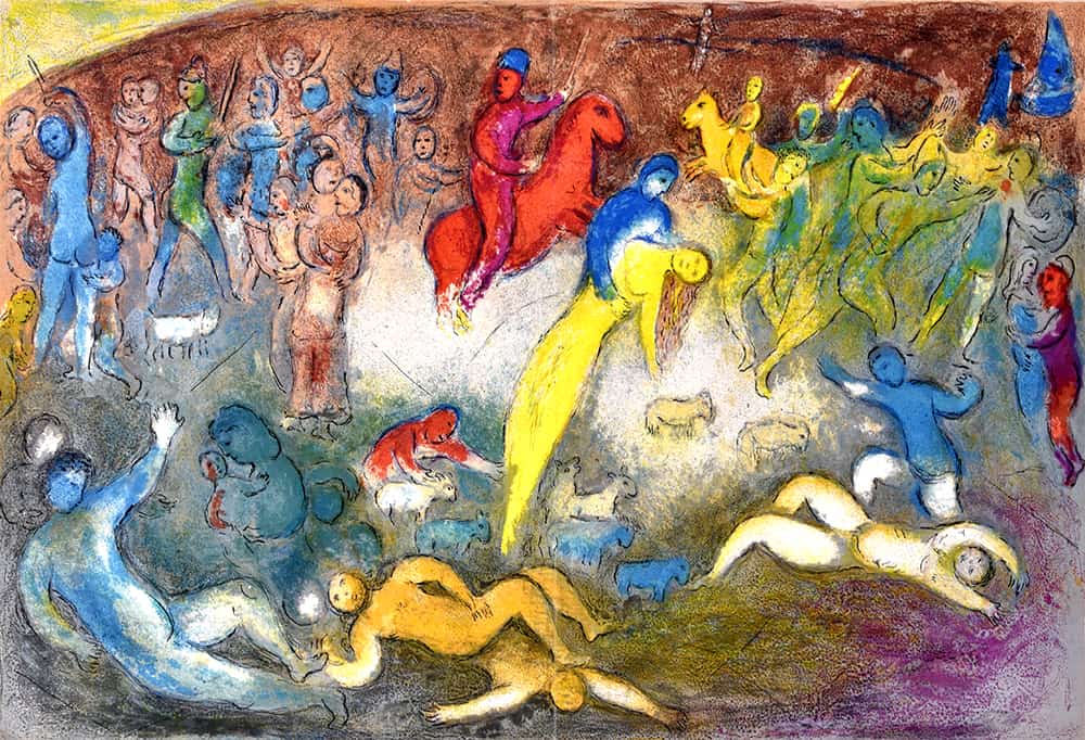 Marc Chagall, Enlévement de Chloé (Chloe is carried off by the 