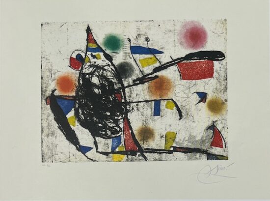Joan Miró Etching, Enrajolats II (Tiles II), 1979