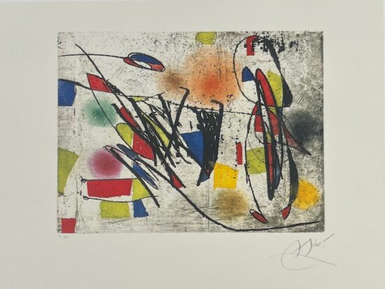 Joan Miró Etching, Enrajolats V (Tiles V), 1979