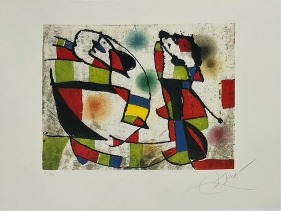 Joan Miró Etching, Enrajolats VI (Tiles VI), 1979