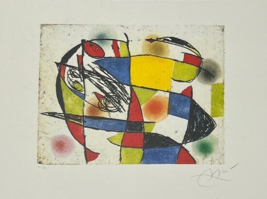 Joan Miró Etching, Enrajolats VII (Tiles VII), 1979
