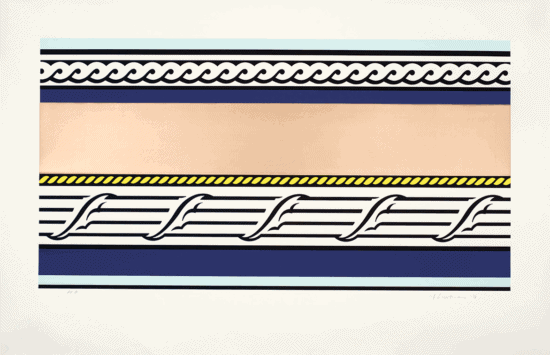 Roy Lichtenstein Screen Print, Entablature IV, 1976