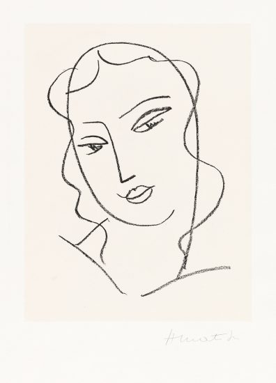 Henri Matisse Lithograph, Etude pour le Vierge "Tete voilee" (Study for the Virgin "Veiled Head"), 1950-51