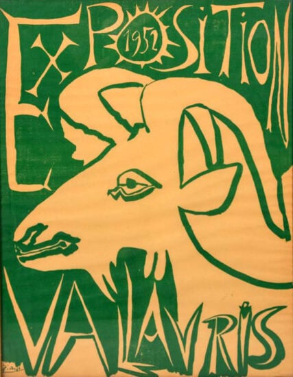 Pablo Picasso Linocut, Exposition Vallauris, 1952