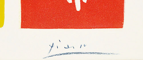 Pablo Picasso signature, Exposition Vallauris, 1958