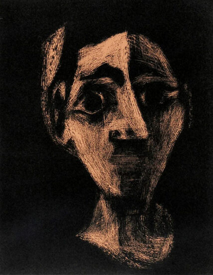 Pablo Picasso Linocut, Face, 1962
