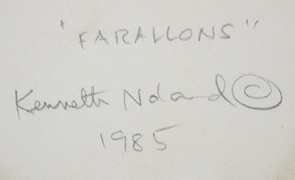 Kenneth Noland signature, Farallons #16, 1985