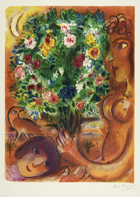 Marc Chagall Femme au Bouquet (Woman with Bouquet), 1967, with signature (image 1)