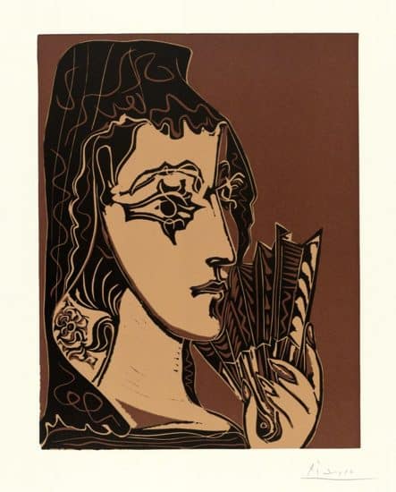Pablo Picasso Linocut, L'Espagnole (Spanish Woman), 1962