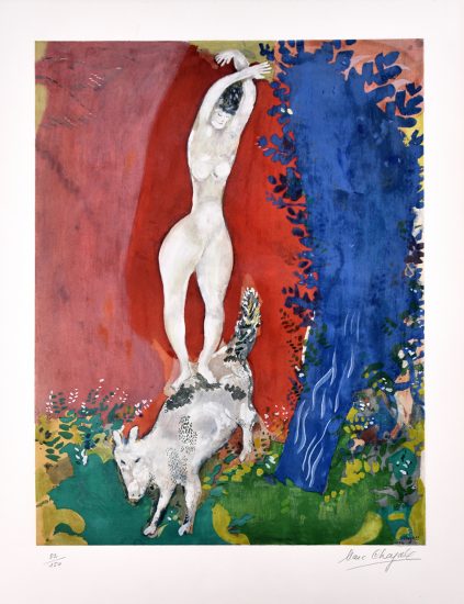 Marc Chagall Lithograph, Femme de Cirque (Circus Woman), c. 1960