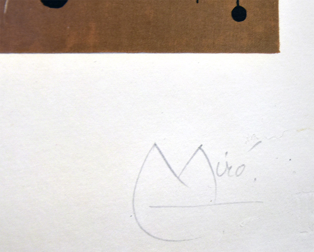 Joan Miró signature, Femme, Lune, Etoile (Woman, Moon, Stars), 1963