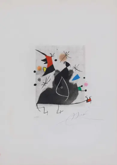 Joan Miró Etching and Aquatint, Fête Galante (Scenes of Gallantry), 1981