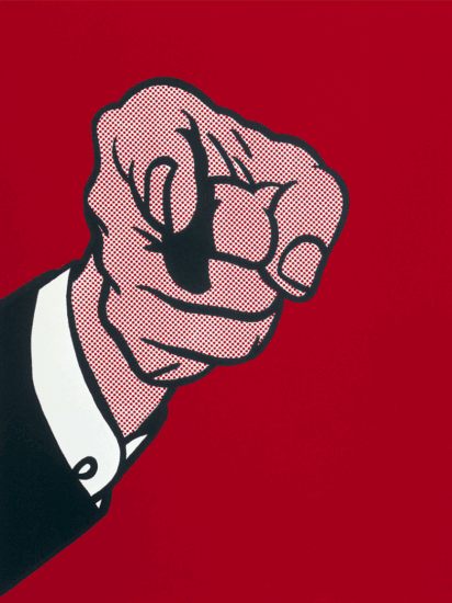 Roy Lichtenstein Screen Print, Finger Pointing, 1973