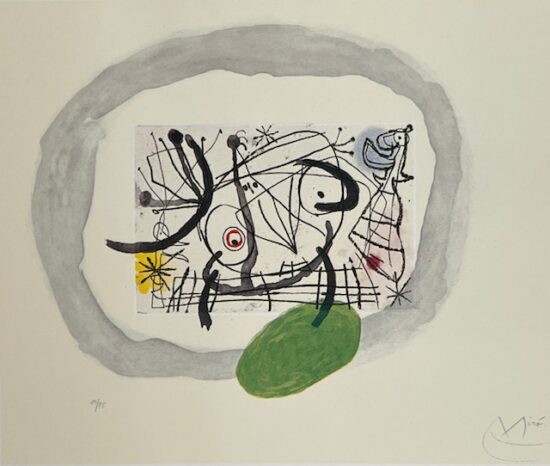 Joan Miró Etching and Aquatint, Fissures IV, 1969