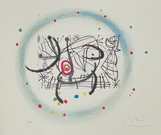 Joan Miró Etching and Aquatint, Fissures IX, 1969