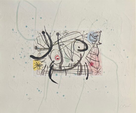 Joan Miró Etching and Aquatint, Fissures VII, 1969