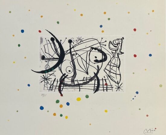 Joan Miró Etching and Aquatint, Fissures X, 1969