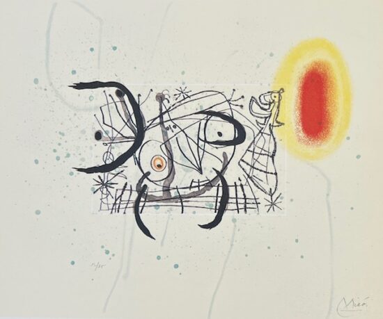 Joan Miró Etching and Aquatint, Fissures XI, 1969