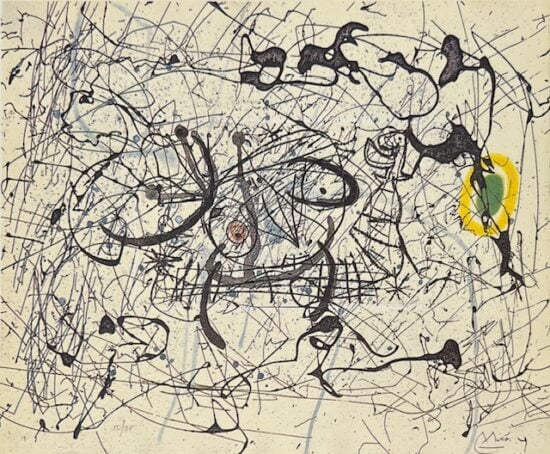 Joan Miró Etching and Aquatint, Fissures XII, 1969