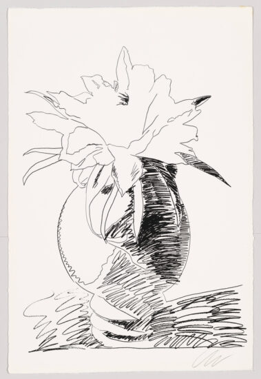 Andy Warhol Screen Print, Flowers (Black and White) V, 1974