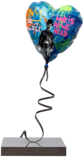 Mr. Brainwash Sculpture, Flying Balloon Heart, 2023