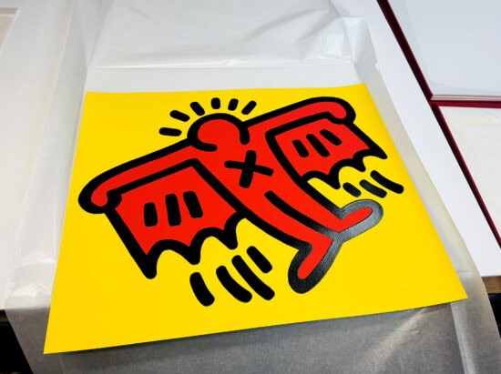 Keith Haring Silkscreen, Flying Devil, from the Icons Suite, 1990