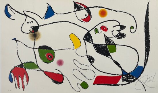 Joan Miró Etching and Aquatint, Plate 3 from Adonides, 1975
