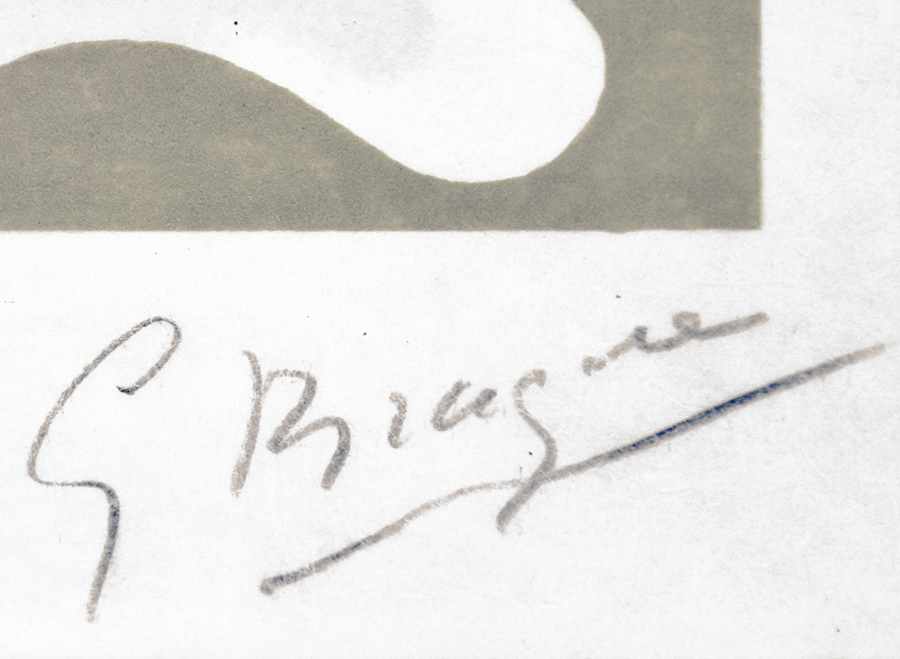 Georges Braque signature, Frontispiece, from La Nuit, La Faim (The Night, The Hunger), 1960