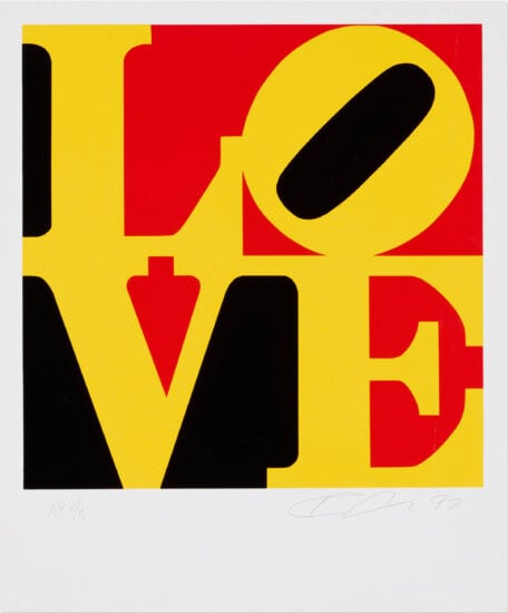 Robert Indiana Screen Print, German LOVE, 1997