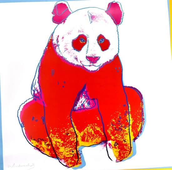 Andy Warhol Screen Print, Giant Panda from Endangered Species Series, 1983