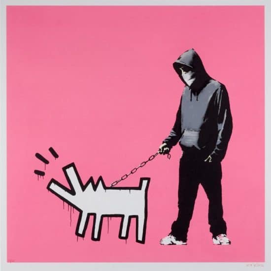 Banksy Screen Print, Choose Your Weapon (Pink), 2010
