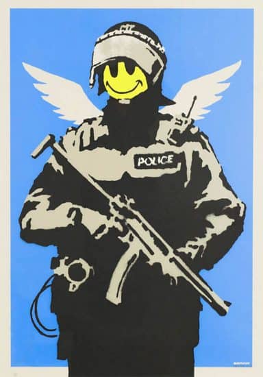 Banksy Screen Print, Flying Copper, 2004