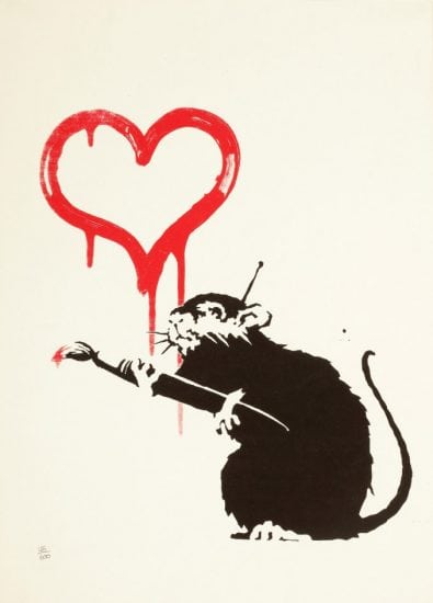Banksy Screen Print, Love Rat, 2004