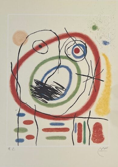 Joan Miró Etching and Aquatint, Le Prophète Encerclé (The Encircled Prophet), 1965