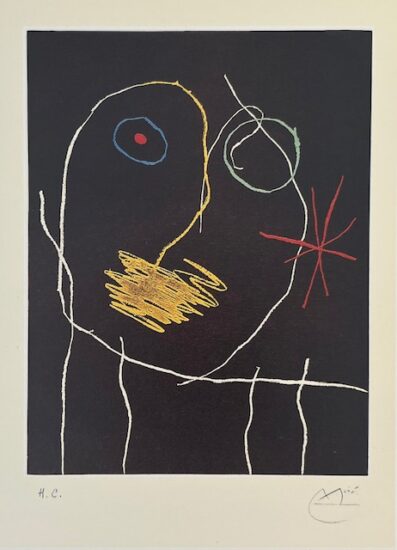 Joan Miró Etching, Le Prophète La Nuit (The Prophet at Night), 1965